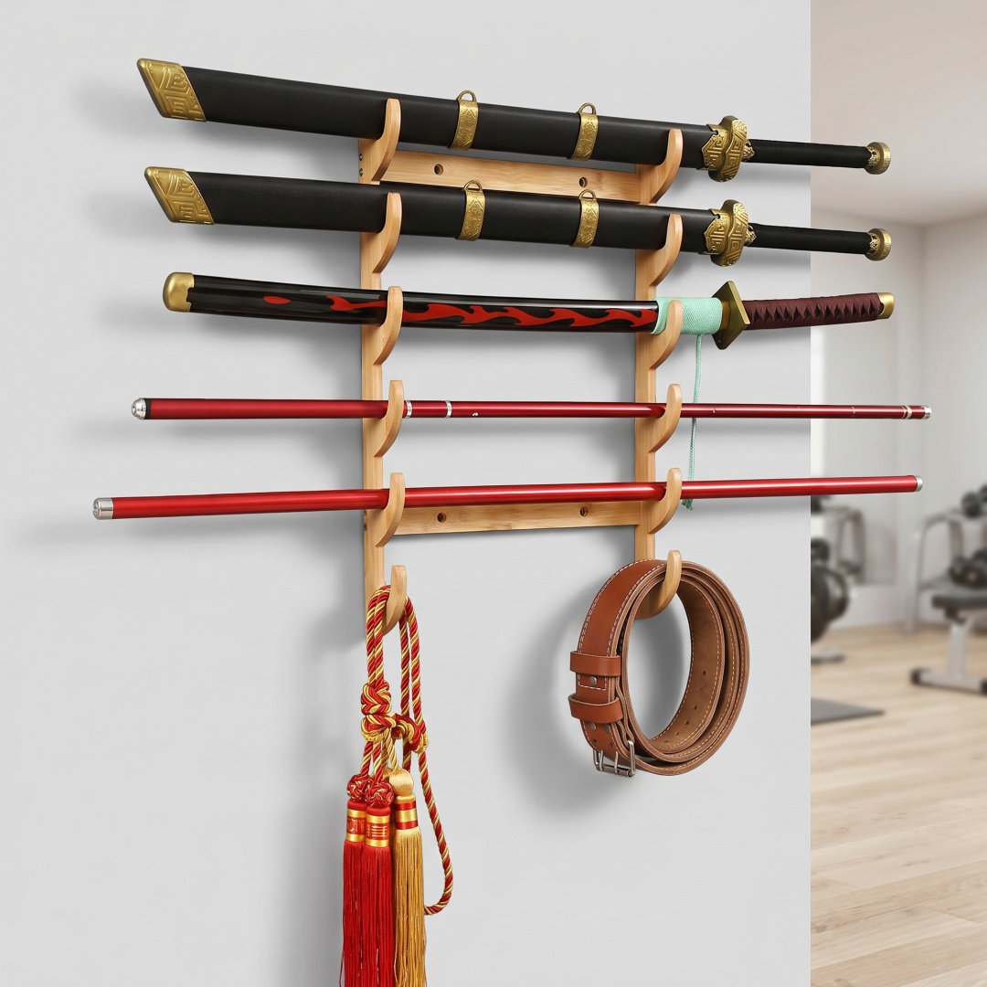 Cosplay Prop Katana - Rak Penyimpanan Pedang Dinding 8 Lapis,
