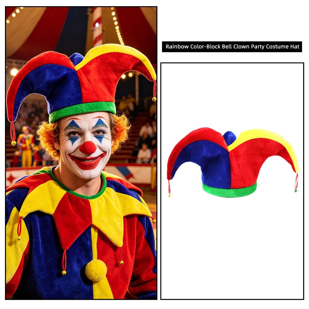 Topi Badut Multiwarna Desain L - Cosplay Prop Patterns ulasan dan harga